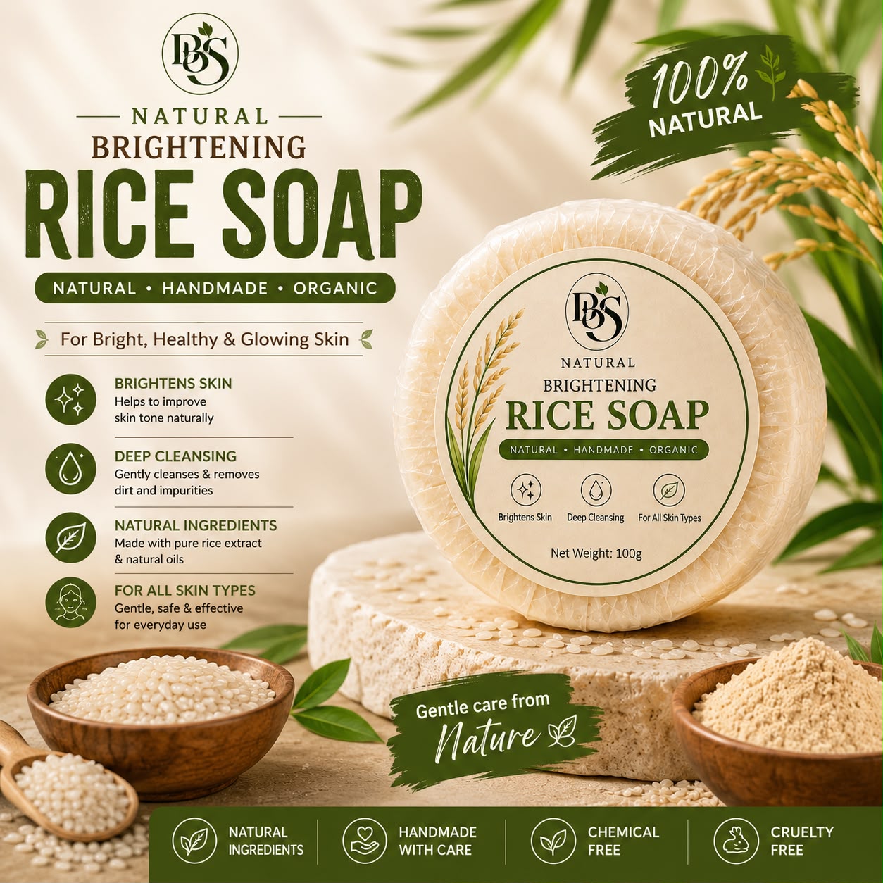DBS Natural Brightening Rice Soap