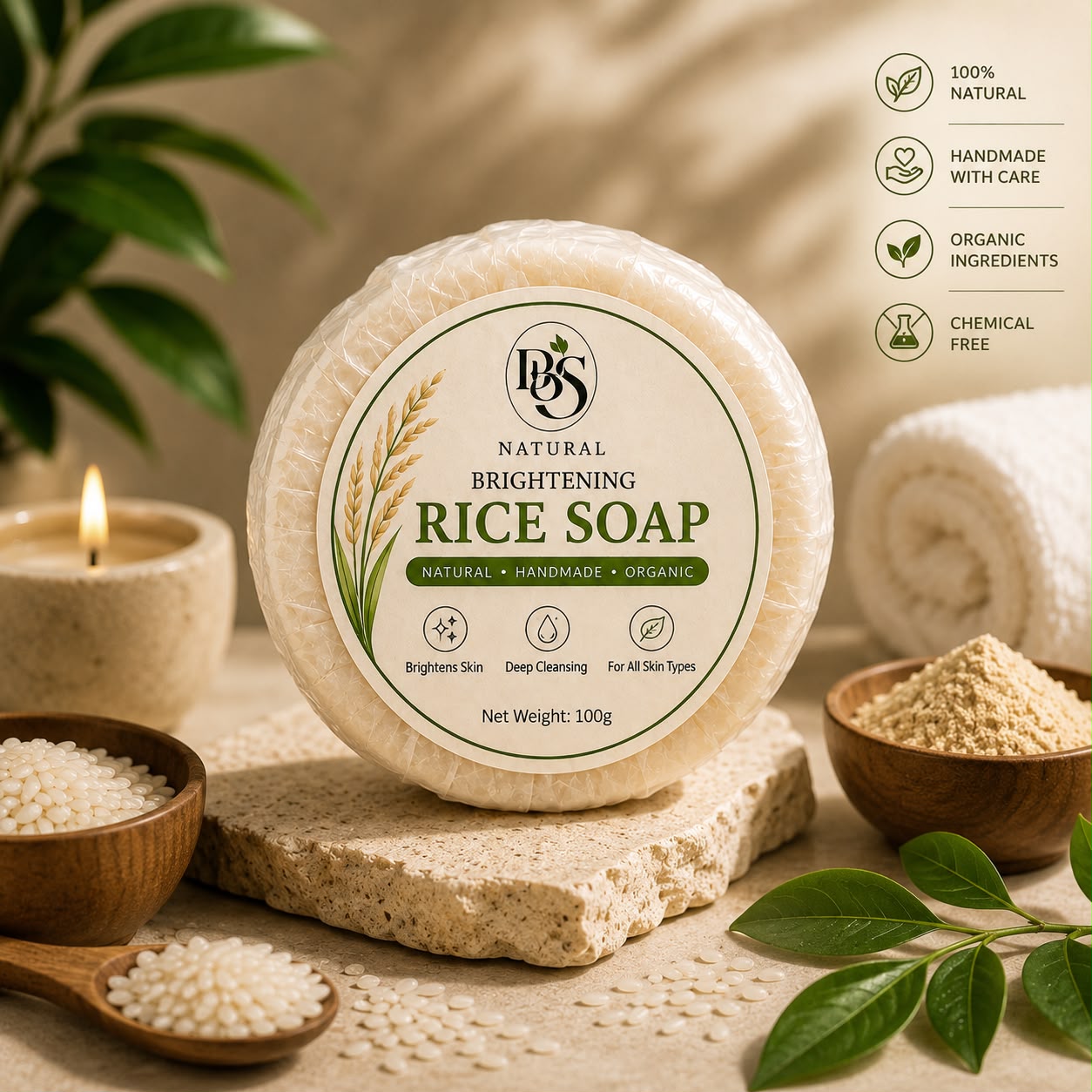 DBS Natural Brightening Rice Soap