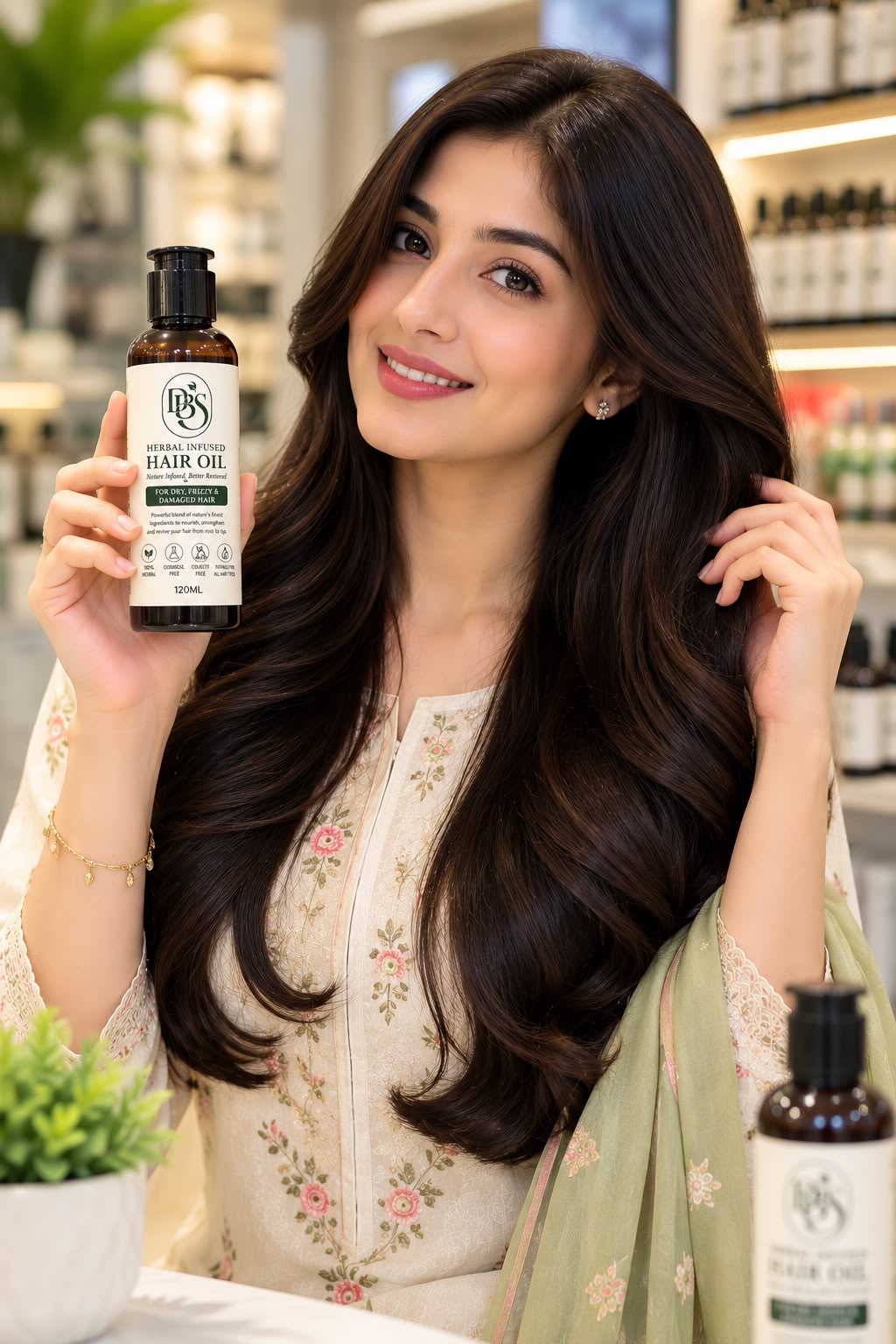 DBS Herbal Infused Hair Oil 120ML – Natural Hair Growth Oil for Hair Fall, Dry, Frizzy & Damaged Hair